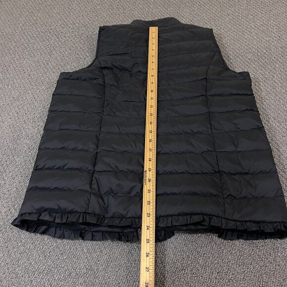 Lulu B Down Feathers Vest Womens Size Small S Full Zip Black Sleeveless - Picture 6 of 10